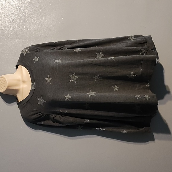 Oxford & Park women's charcoal gray with stars blouse size 2XL - Picture 9 of 17